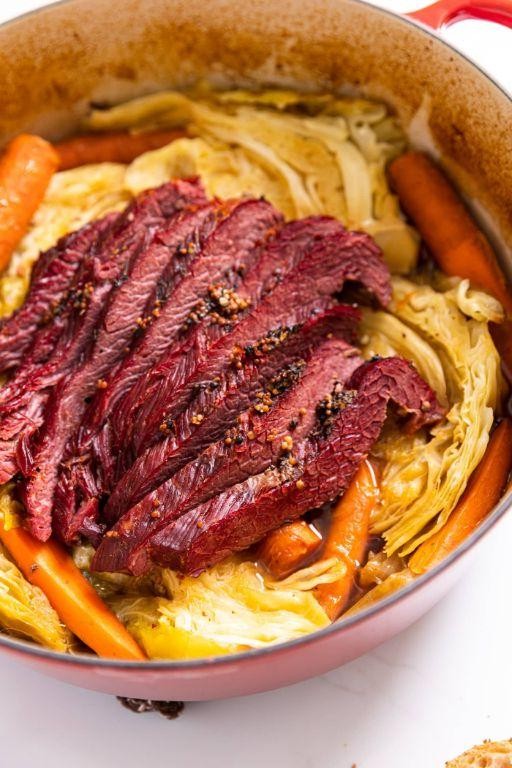 Honey Garlic Corned Beef with Cabbage and Carrots