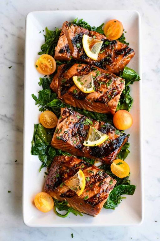 Honey Glazed Salmon Grill Basket
