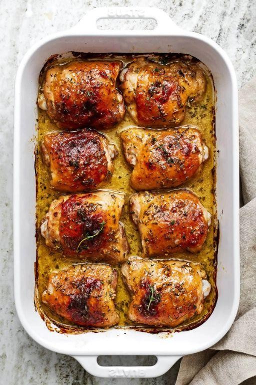 Honey Mustard Baked Chicken Thighs