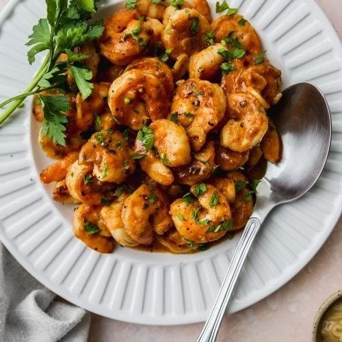 Honey Mustard Chili Shrimp Skillet