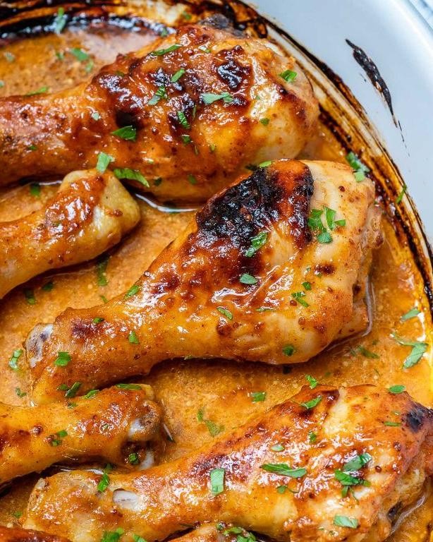Honey Mustard Glazed Baked Chicken Legs