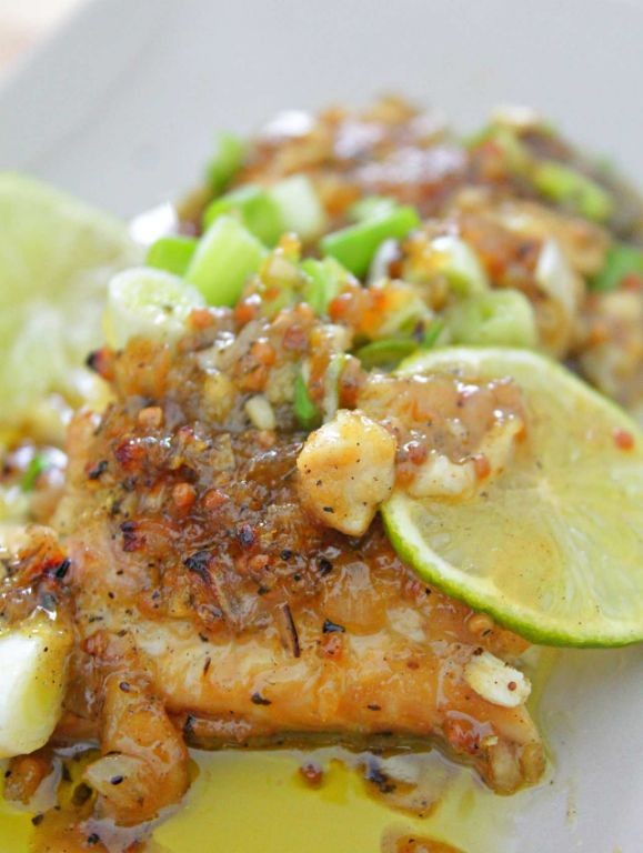 Honey Mustard Glazed Grilled Rockfish