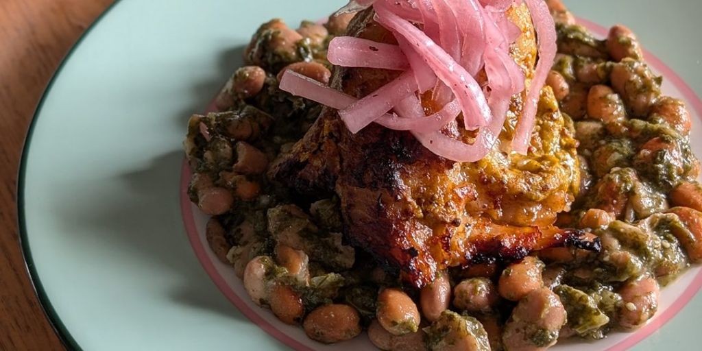 Honey Mustard Glazed Pork and Beans