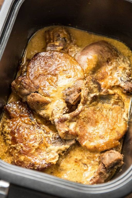 Honey Mustard Pork Steak in the Slow Cooker