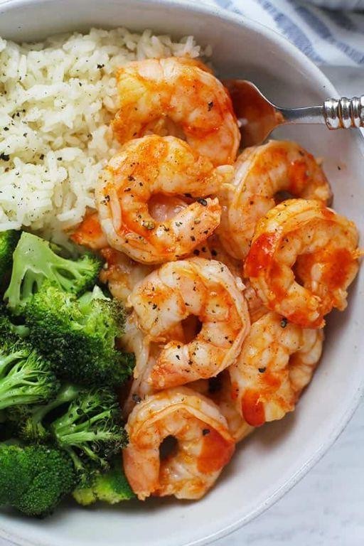 Honey Sriracha Shrimp Crockpot Bowl
