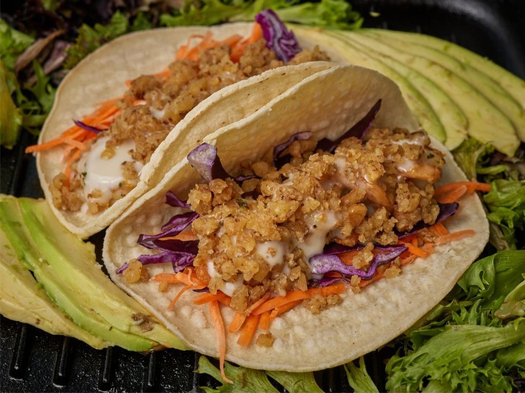 Honey Walnut Shrimp Tacos with Lime Slaw