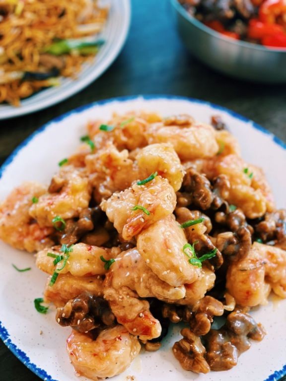 Honey Walnut Shrimp with Chili Garlic Sauce