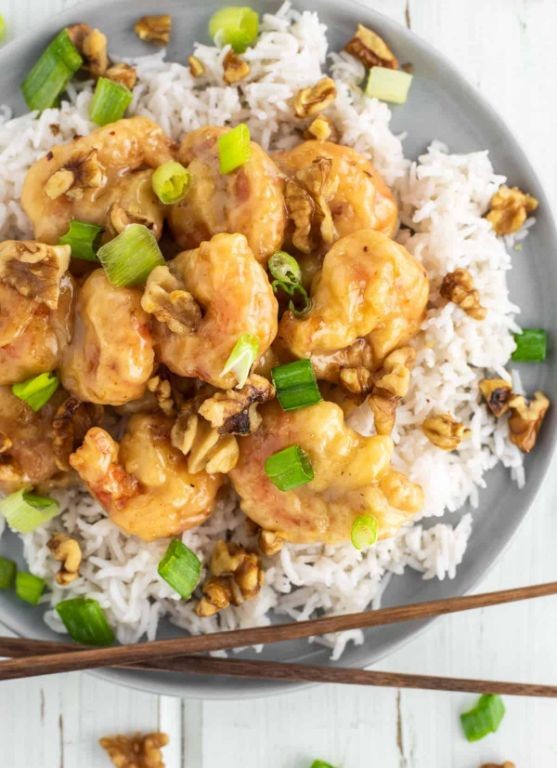 Honey Walnut Shrimp with Jasmine Rice