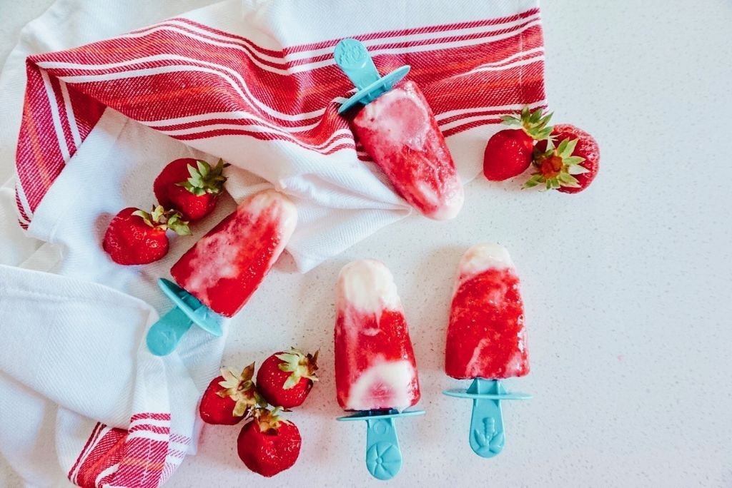 Honey-Sweetened Strawberry Popsicles