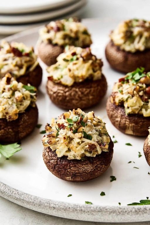 Hot Brown Stuffed Mushrooms