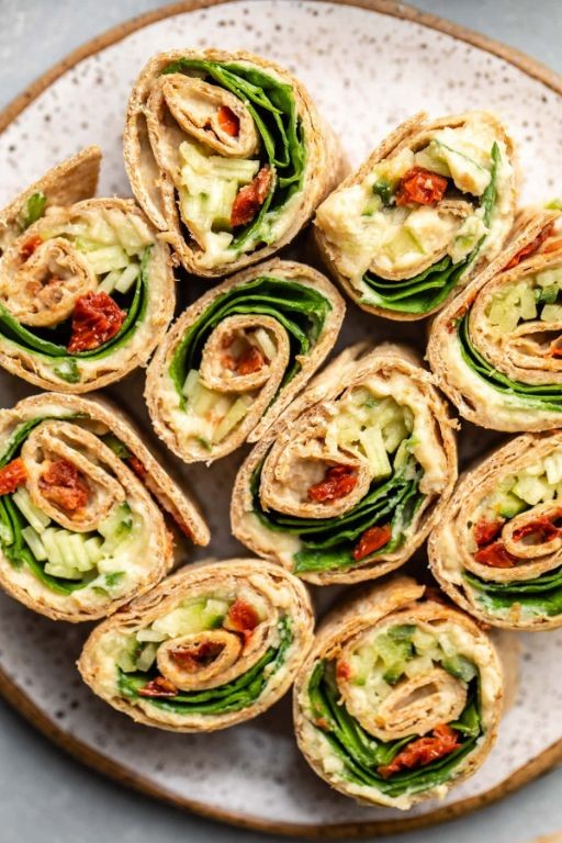 Hummus and Veggie Tortilla Roll Ups