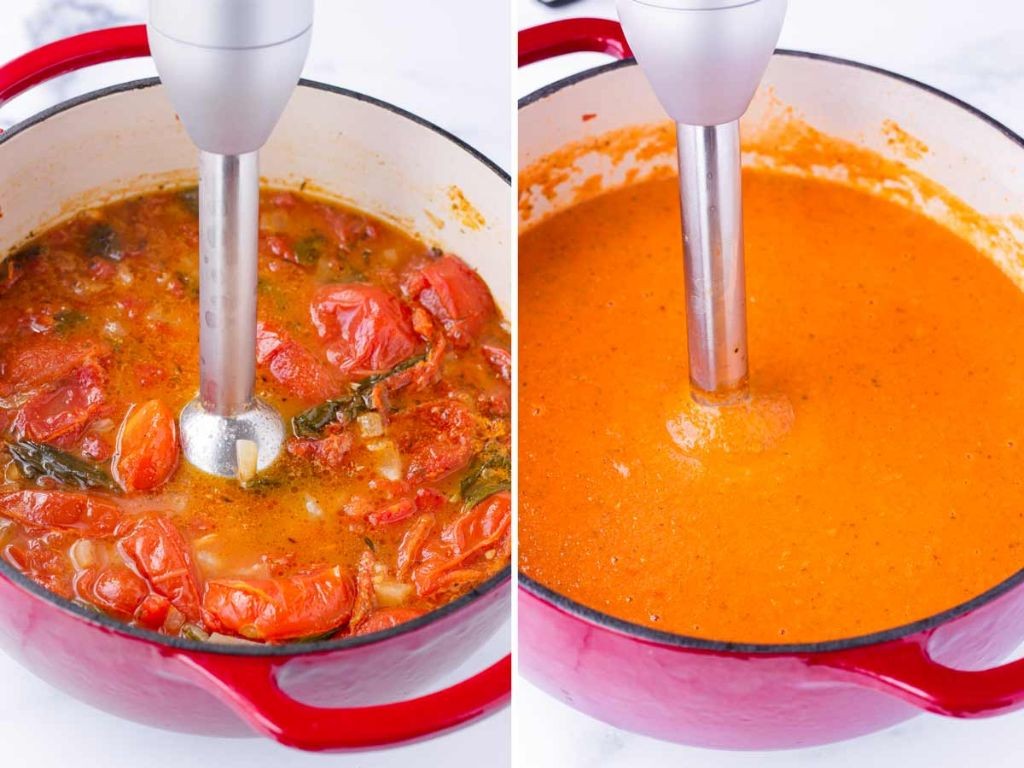 Immersion Blender Creamy Tomato Soup