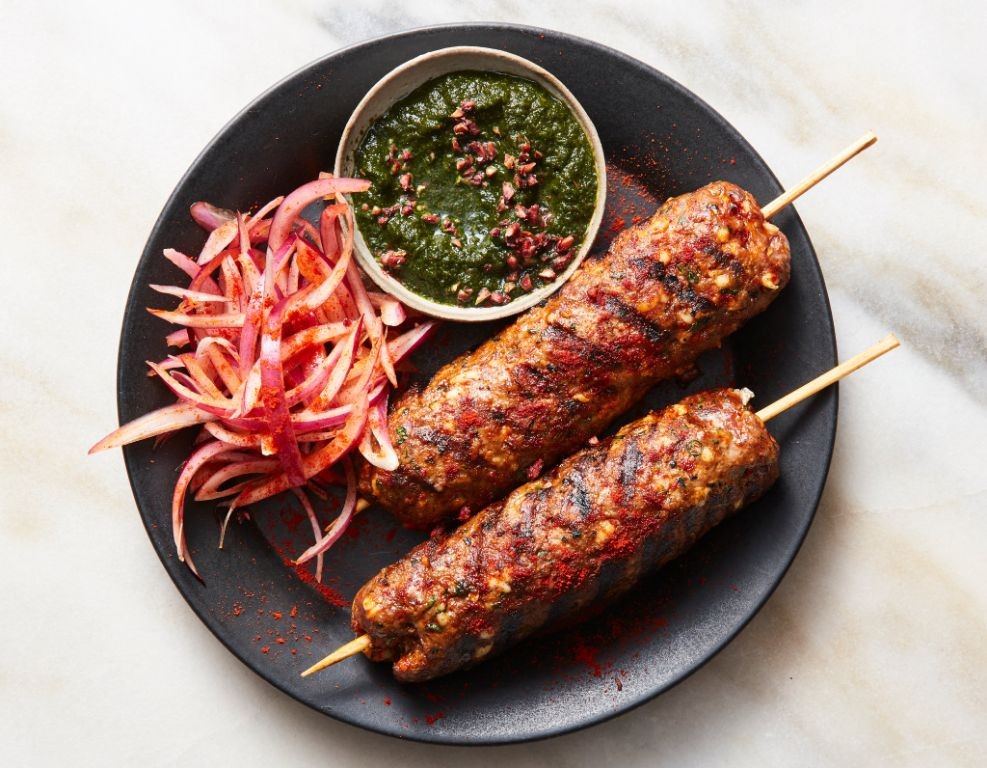 Indian Beef Kebabs with Mint Chutney