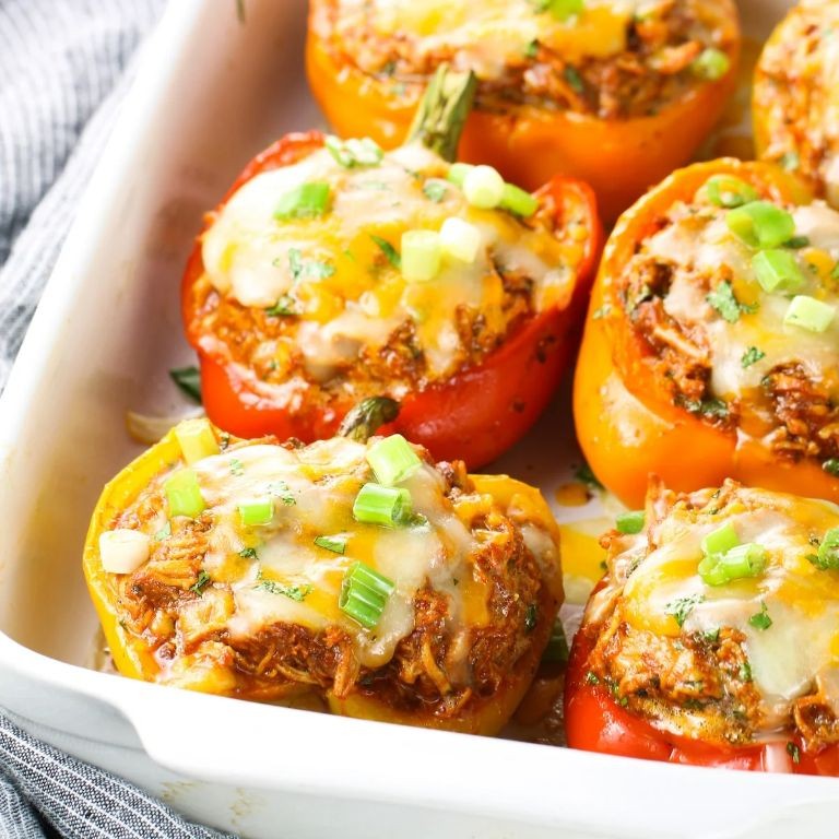 Instant Pot Shredded Chicken Stuffed Peppers