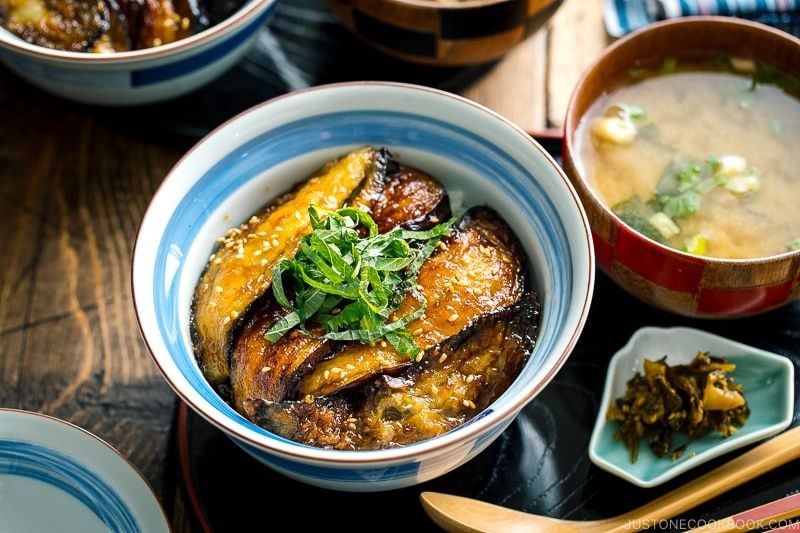 Japanese Eggplant Donburi Bowl