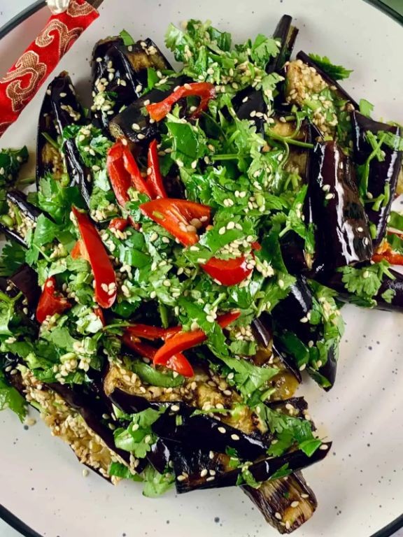 Japanese Eggplant Salad with Sesame Dressing