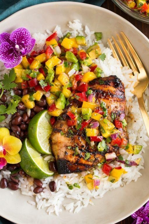 Jerk Seasoned Chicken with Mango Salsa