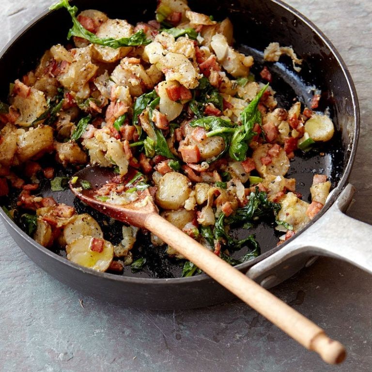 Jerusalem Artichoke and Bacon Hash