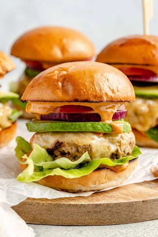 Juicy Turkey Burger with Avocado