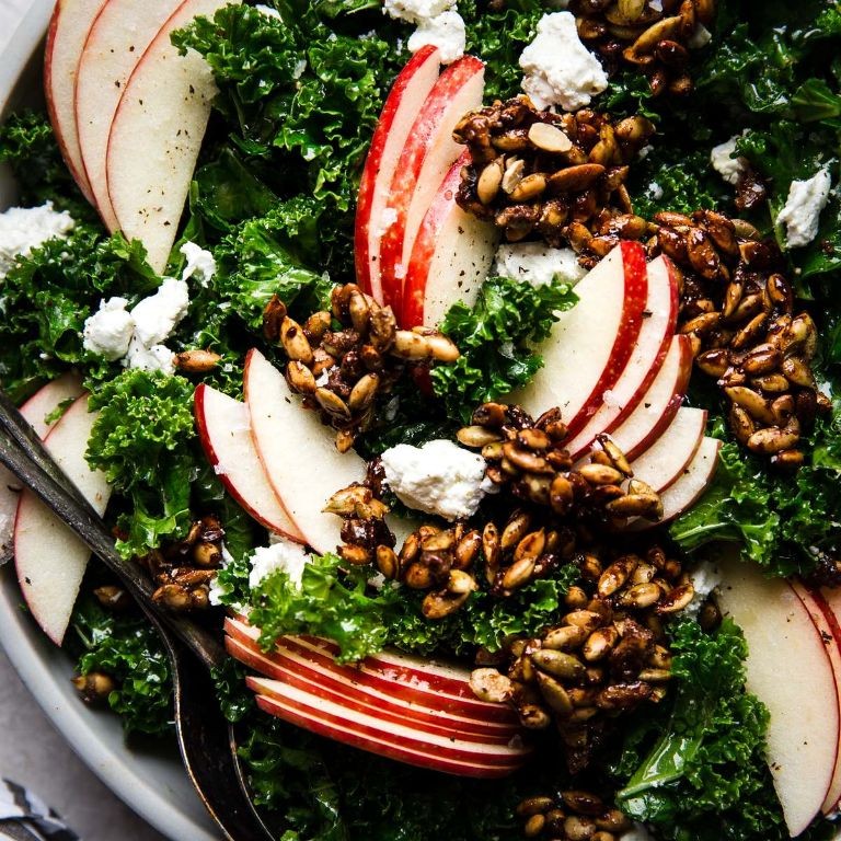 Kale and Apple Salad with Pumpkin Seeds