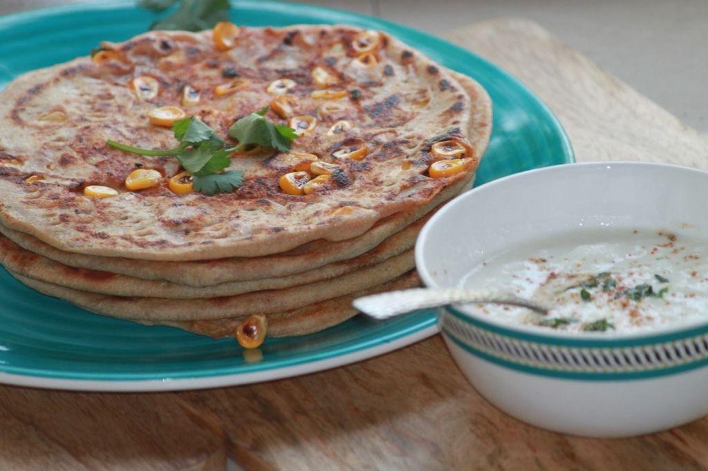 Kale and Corn Stuffed Paratha