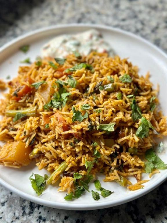 Kale and Mushroom Biryani
