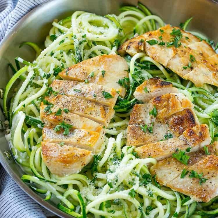 Keto Chicken Alfredo Zoodles