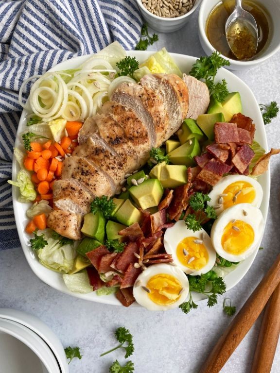 Keto Cobb Salad with Bacon and Eggs