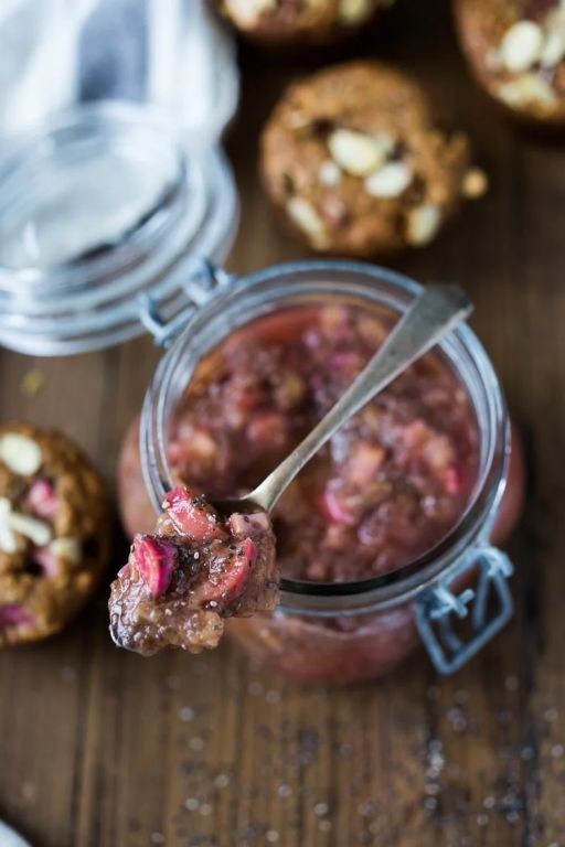 Keto Rhubarb Jam with Chia Seeds