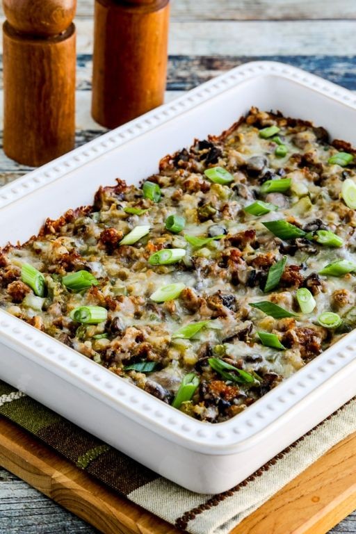 Keto Sausage and Cauliflower Rice Casserole