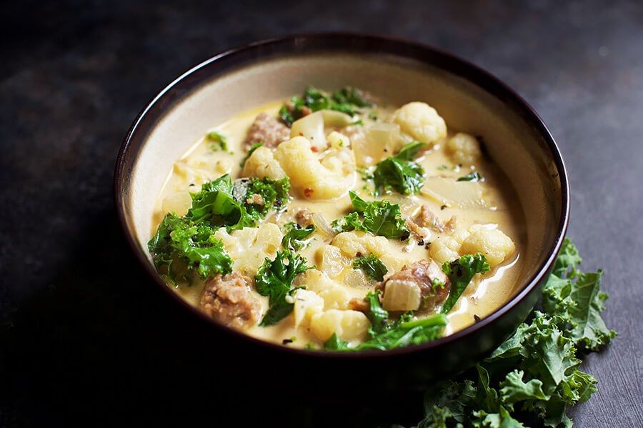 Keto Sausage and Kale Soup