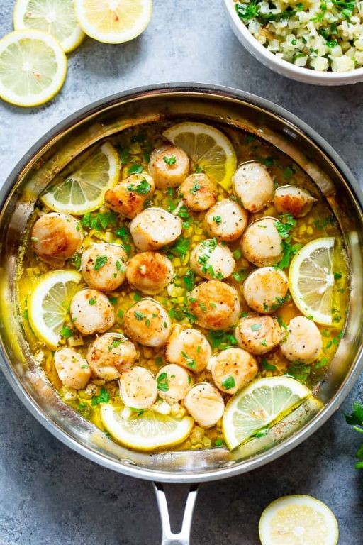 Keto Scallops with Lemon Butter Sauce