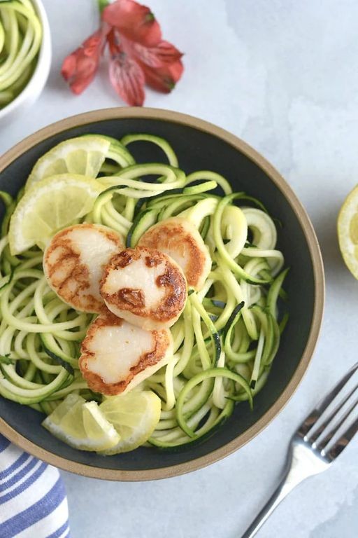 Keto Scallops with Zucchini Noodles