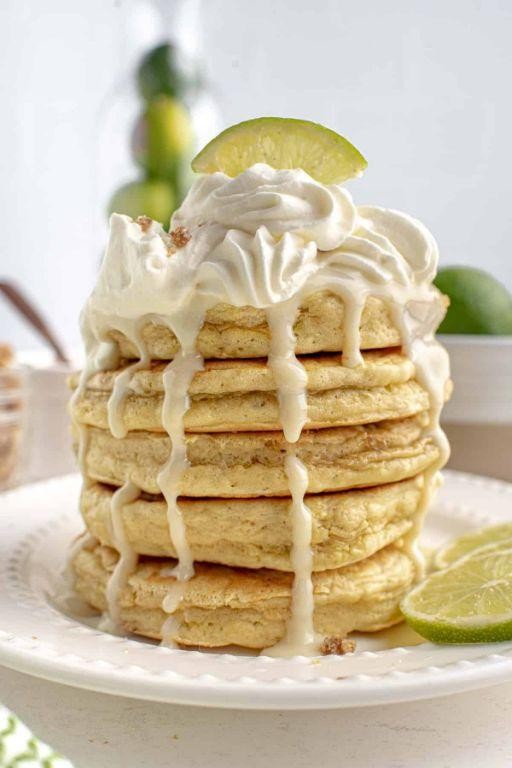Key Lime Pie Pancakes with a Citrus Syrup