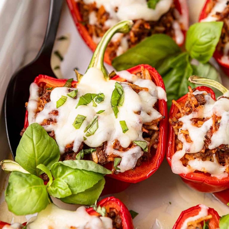 Knorr Cheddar Broccoli Pasta Stuffed Peppers
