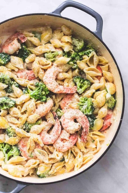 Knorr Cheddar Broccoli Pasta with Shrimp
