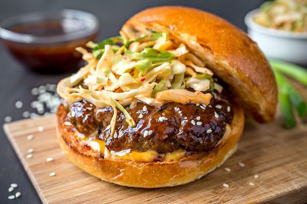Korean BBQ Burger with Kimchi