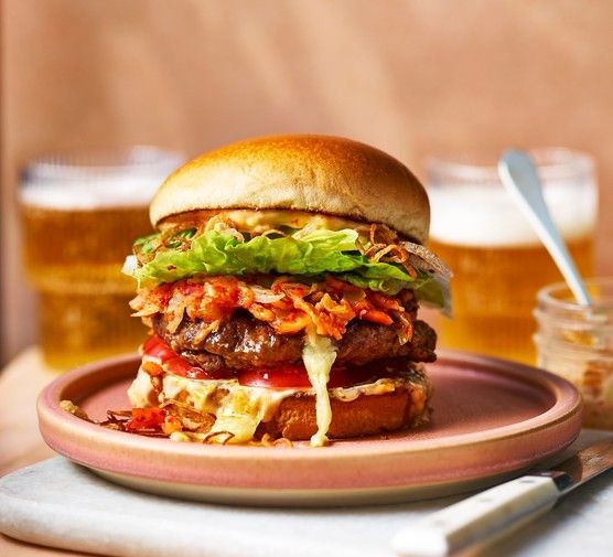 Korean Gochujang Beef Burgers