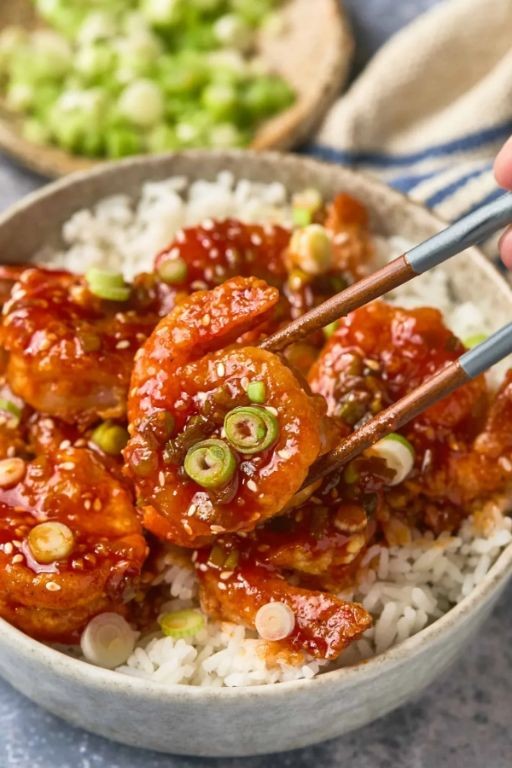 Korean Gochujang Sweet Spicy Shrimp Bowl