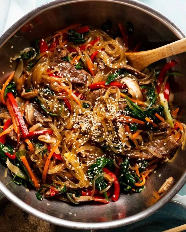 Korean Japchae Glass Noodle Salad