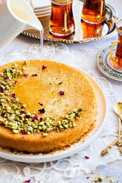 Kunafa with Cheese and Syrup