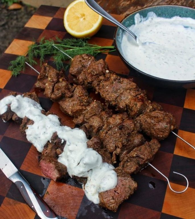 Lamb Kebabs with Yogurt Mint Sauce