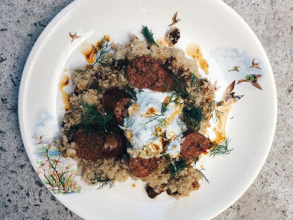 Lamb Sausage and Quinoa Salad