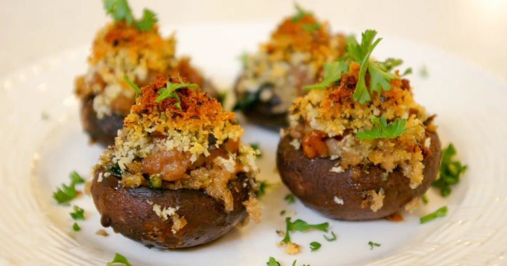 Lamb Sausage and Spinach Stuffed Mushrooms