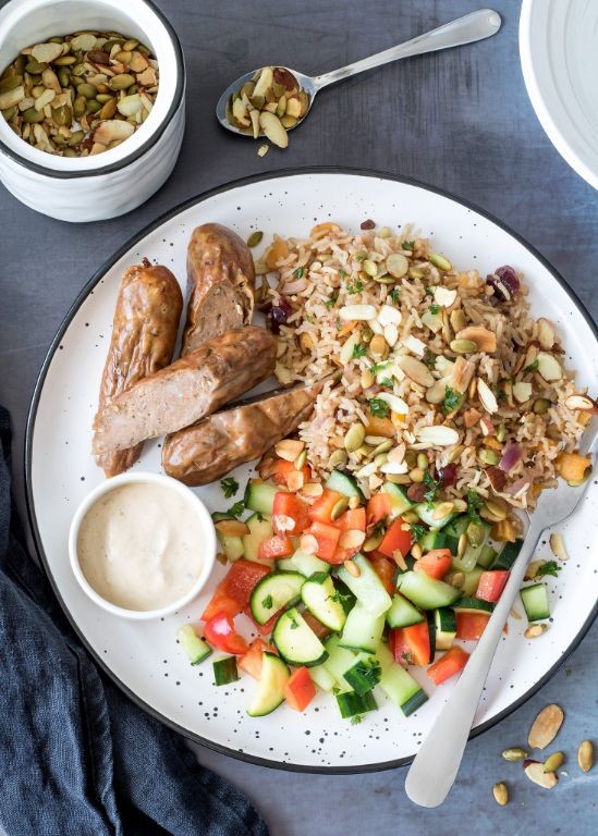 Lamb Sausage and Wild Rice Pilaf