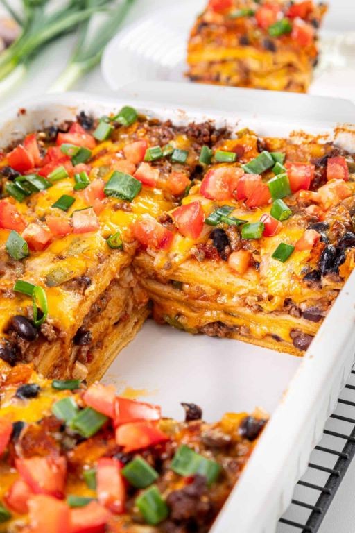 Layered Mexican Lasagna Casserole