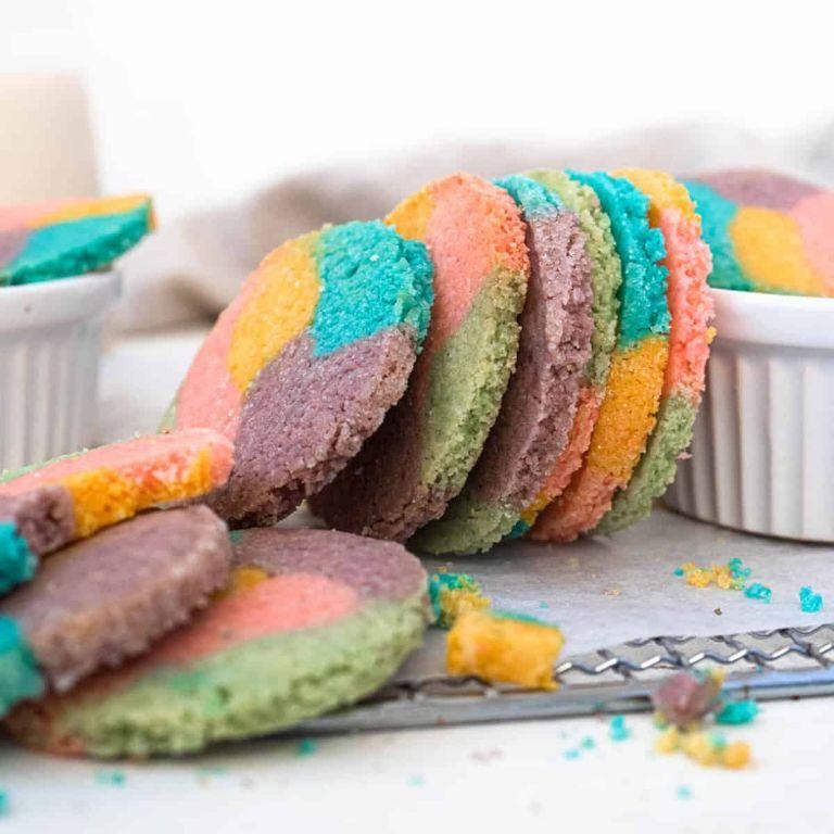 Layered Rainbow Shortbread Cookies