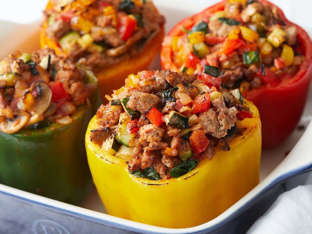 Lean Turkey and Beef Stuffed Peppers