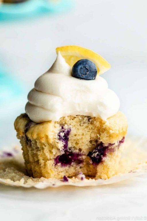 Lemon Blueberry Cupcakes with Lemon Glaze