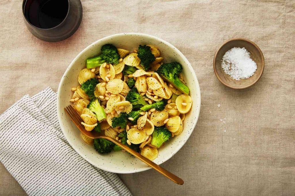 Lemon Broccoli Pasta with Pine Nuts